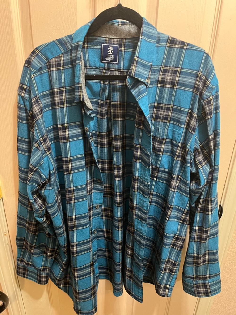 Izod Teal Plaid Men’s Flannel Shirt